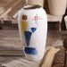 White Geometric Abstract Art Ceramic Vase-5