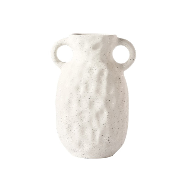 Nordic Frosted Matte Dot Ceramic Vase with Handle-5