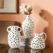 Nordic Frosted Matte Dot Ceramic Vase with Handle-11
