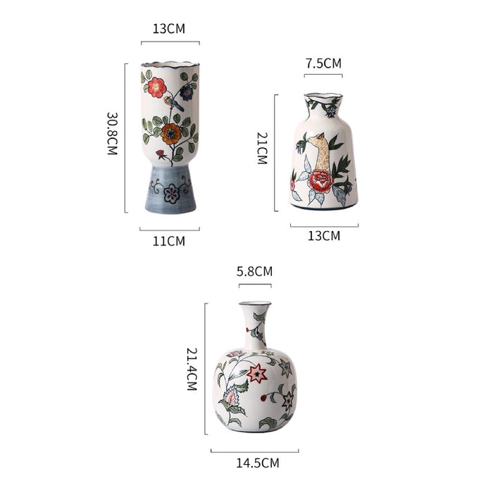 Rural Natural Hand-Painted Ceramic Vase-4
