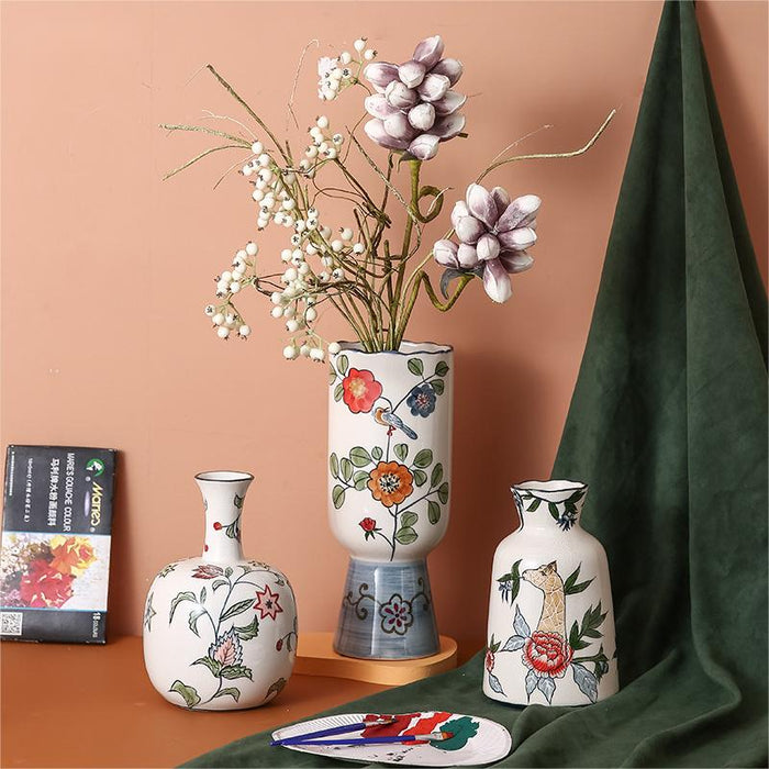 Rural Natural Hand-Painted Ceramic Vase-5
