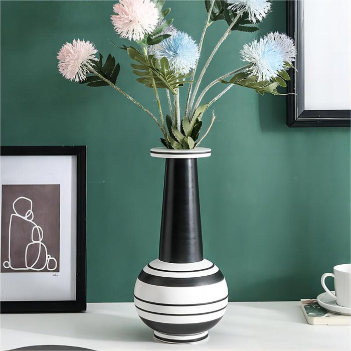 Nordic Horizontal Striped Abstract Art Ceramic Vase-8