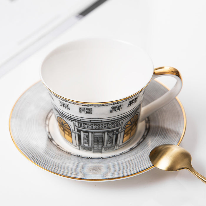 Modern Hand-Painted Bone China Dinnerset with Coffee Cup,Dinner Plate-5
