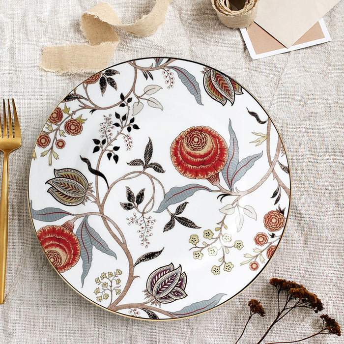 Flower Bone China Dinnerset with Coffee Cup,Dinner Plate-11