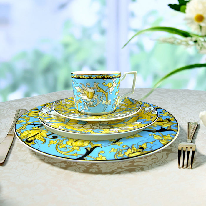 Gold Bone China Dinnerset with Coffee Cup,Dinner Plate-2
