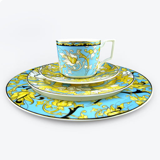 Gold Bone China Dinnerset with Coffee Cup,Dinner Plate-1