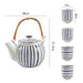 Japanese Striped Ceramic Tea Set-4