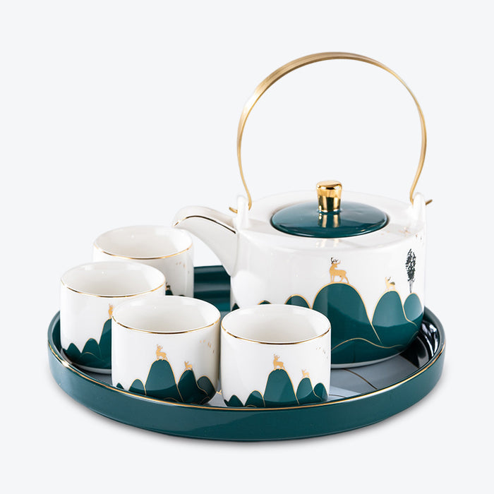 Japanese Mountain Ceramic Tea Set-1