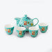 Japanese Seto Yaki Flower Tea Set-6