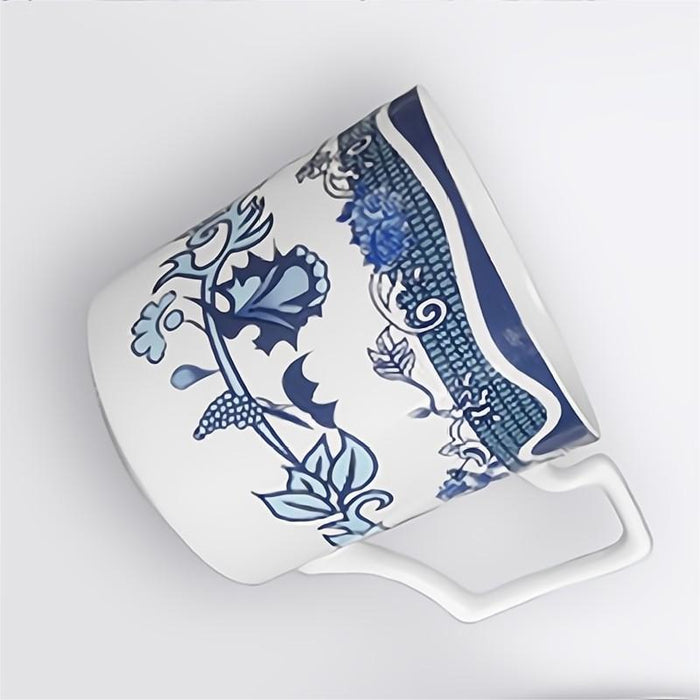 Chinese Blue Flower and Peacock Ceramic Cup and Saucer Set of 6-4