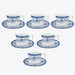 Chinese Blue Flower and Peacock Ceramic Cup and Saucer Set of 6-3