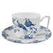 Chinese Blue Flower and Peacock Ceramic Cup and Saucer Set of 6-6