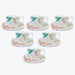 Bone China Hand-painted Leaf Coffee Cup and Saucer Set of 6-1