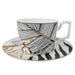 Bone China Leaf Pattern Coffee Cup and Saucer Set of 6-2