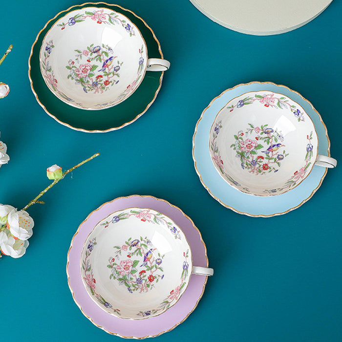 Macaron Colors Bone China Coffee Cup and Saucer Set of 6-6