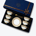 Retro Golden Rim Bone China Coffee Cup and Saucer Set of 6-1