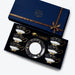 Black Golden Rim Bone China Coffee Cup and Saucer Set of 6-1