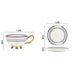 Golden Rim Bone China Coffee Cup and Saucer Set of 2-4