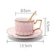 Golden Rim Geometric Coffee Cup and Saucer Set-4