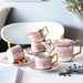 Golden Rim Geometric Coffee Cup and Saucer Set-2