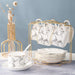 White Golden Rim Ceramic Coffee Cup and Saucer Set-8