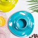 Solid Color Ceramic Coffee Cup with Lotus Leaf Design Saucer-4
