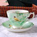 Cuckoo Bird and Flowers Bone China Coffee Cup and Saucer Set-4