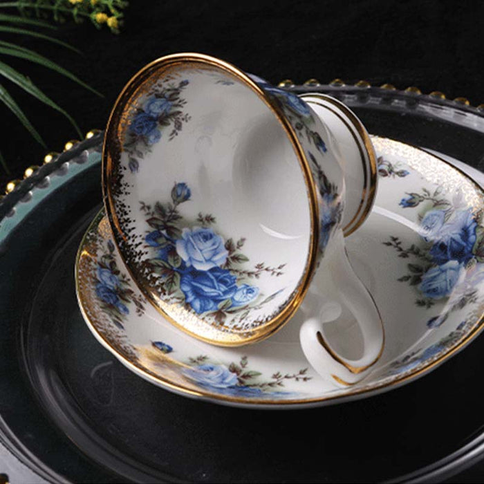 English Rose Bone China Coffee Cup and Saucer Set-5