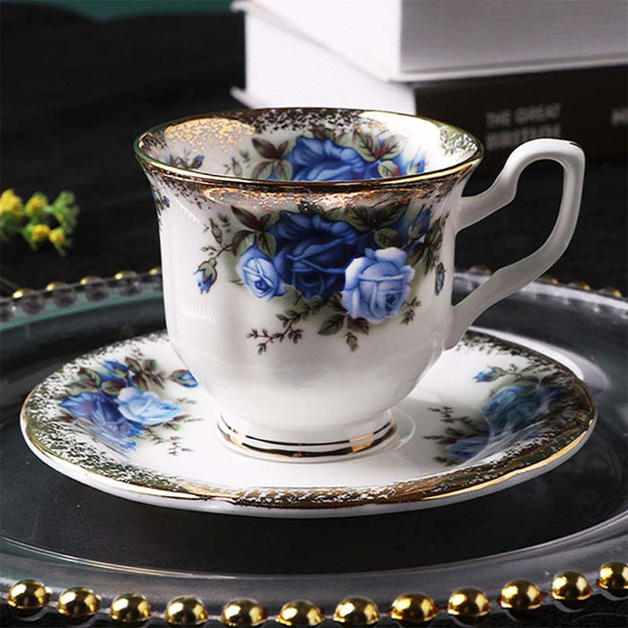 English Rose Bone China Coffee Cup and Saucer Set-10