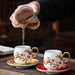 Golden Rim Persimmon Coffee Cup and Saucer Set of 2-3