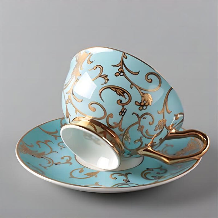Golden Pattern Turkish Style Cup and Saucer Set-3