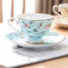 Golden Rim Pastoral Flowers Cup and Saucer Set-6