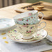 Golden Rim Pastoral Flowers Cup and Saucer Set-7