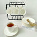 Elegant Golden Rim Bone China Coffee Cup and Saucer Set of 6-2