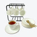 Elegant Golden Rim Bone China Coffee Cup and Saucer Set of 6-1