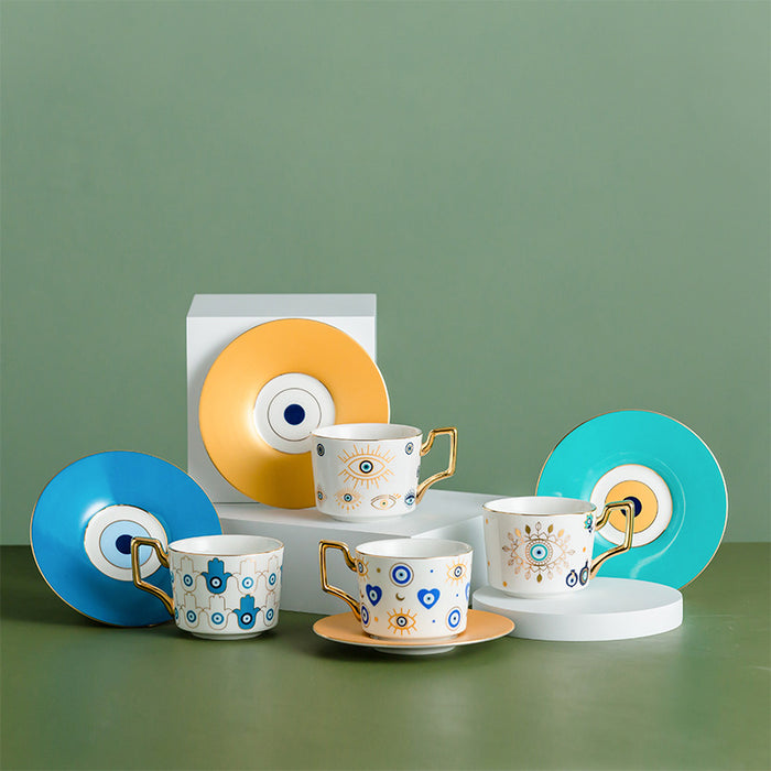 Eye of the Devil Golden Rim Cup and Saucer Set-5