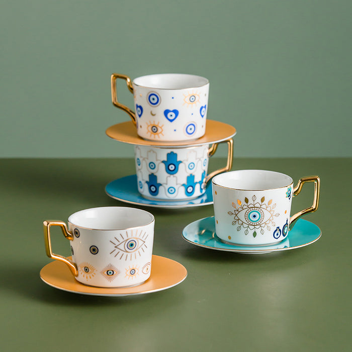 Eye of the Devil Golden Rim Cup and Saucer Set-6