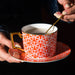 Geometric Figure Designed Fine Bone China Cup and Saucer Set-5