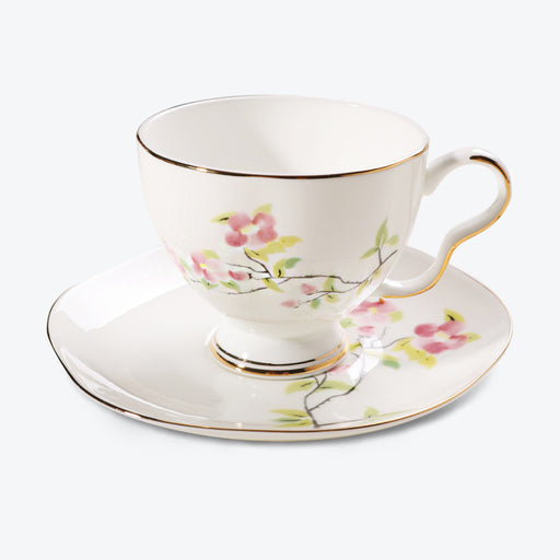 Cuckoo Flower Golden Rim Bone China Coffee Cup Set-1
