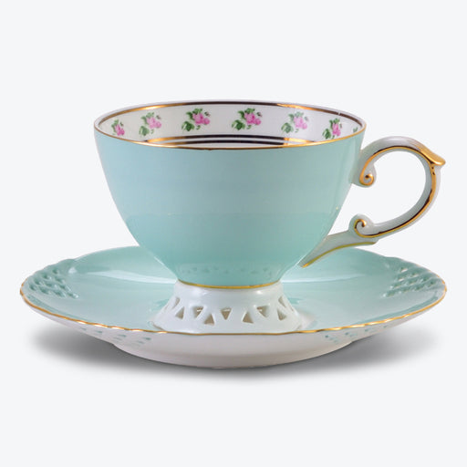 Macaron Fine Bone China Golden Rim Cup and Saucer Set-1
