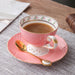 Macaron Fine Bone China Golden Rim Cup and Saucer Set-6