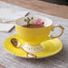 Macaron Fine Bone China Golden Rim Cup and Saucer Set-8