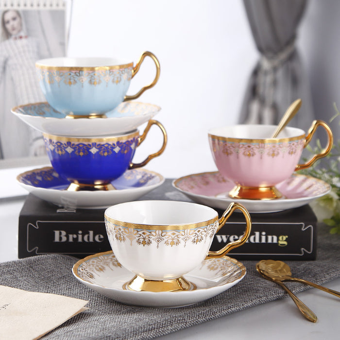 Royal Golden Rim Fine Bone China Coffee Cup Set-8