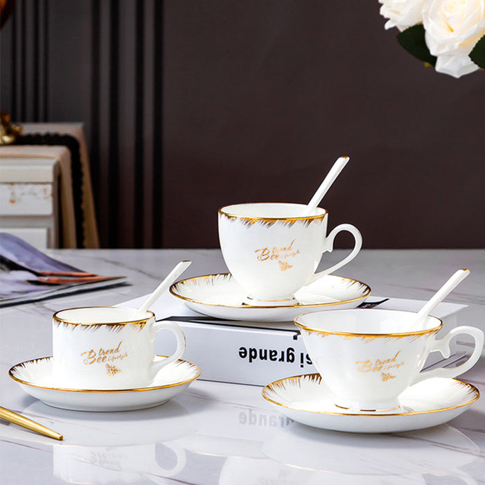 Bee Lifestyle Fine Bone China Golden Rim Coffee Cup Set-6