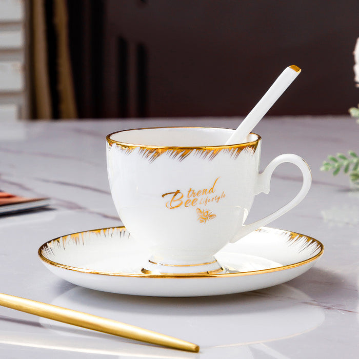 Bee Lifestyle Fine Bone China Golden Rim Coffee Cup Set-5