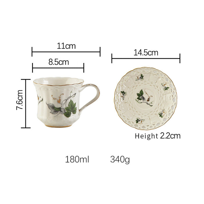 English Hollowed Out Ceramic Tea Set-5