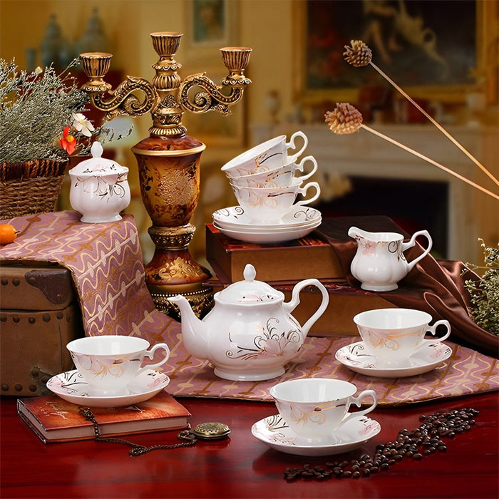 Flower Fine Bone China Tea Set-5