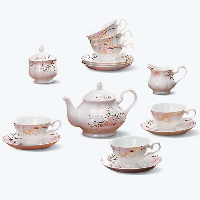 Flower Fine Bone China Tea Set-4