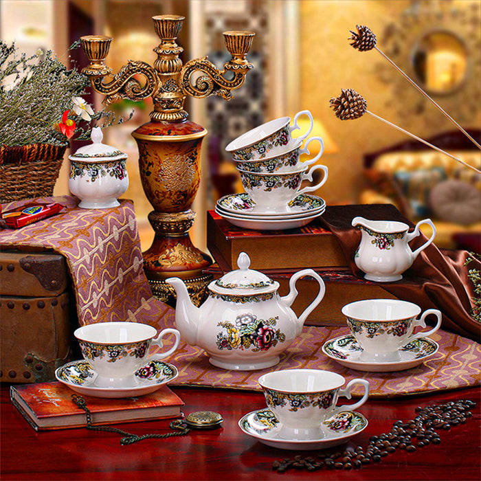 Flower Fine Bone China Tea Set-14