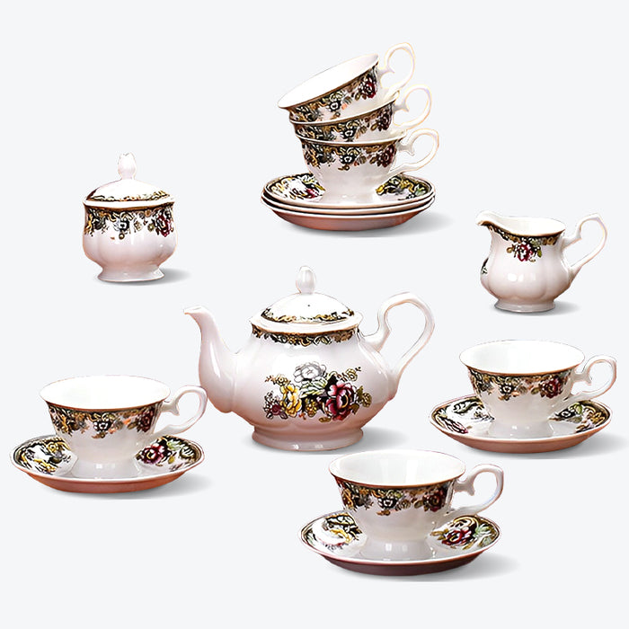Flower Fine Bone China Tea Set-13